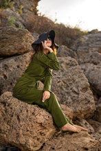 Load image into Gallery viewer, Olive Green Monogram Loose fit swimsuit