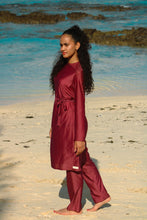 Afbeelding in Gallery-weergave laden, Burgundy Monogram Loose fit swimsuit