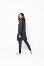 Load image into Gallery viewer, Tan Through Burkini Black Monogram swimsuit